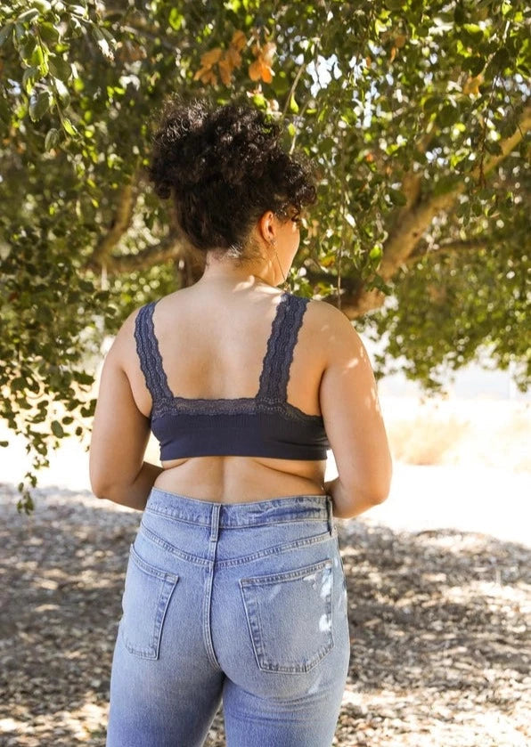 Blue Lace Trim Bralette | Wild Dixie Boutique