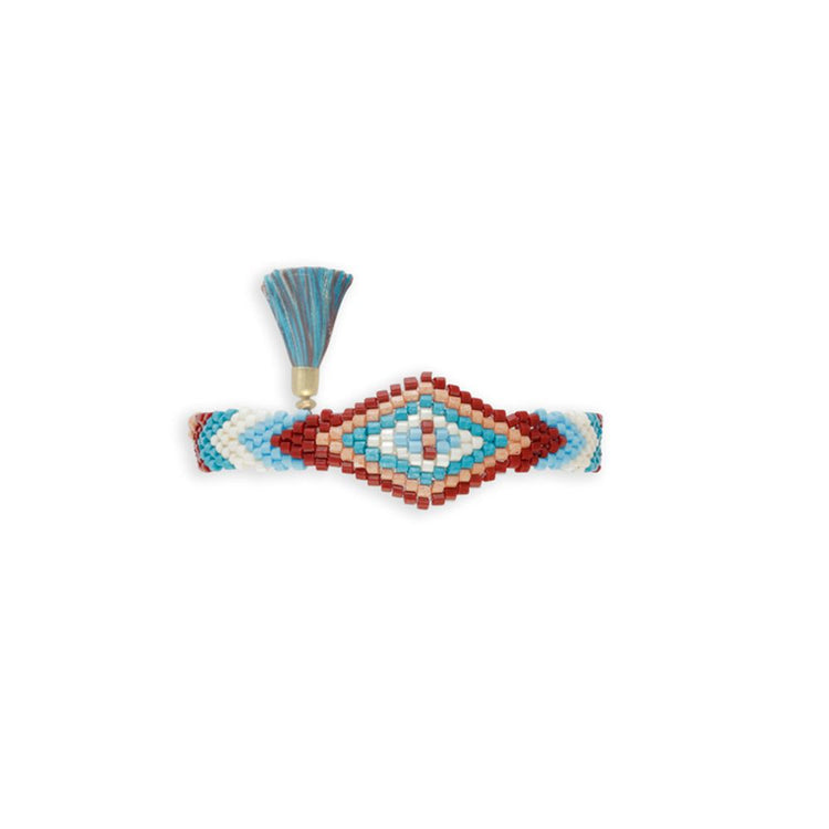 Tribal Blues Beaded Bracelet