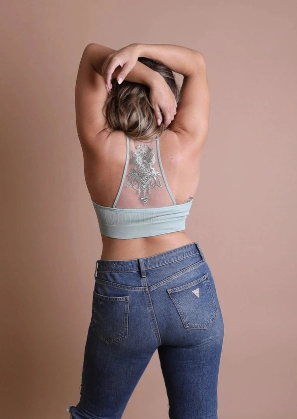 Sage Bohemian Tattoo Bralette | Wild Dixie Boutique