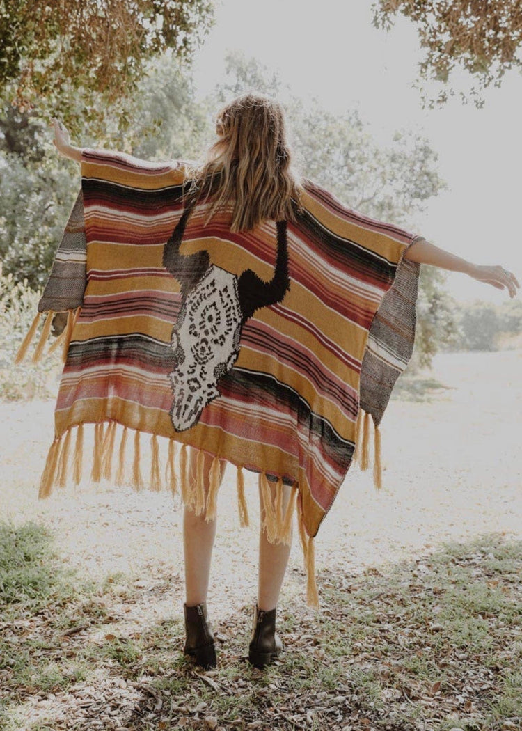 Skull Yeah Serape Ruana | Wild Dixie Boutique