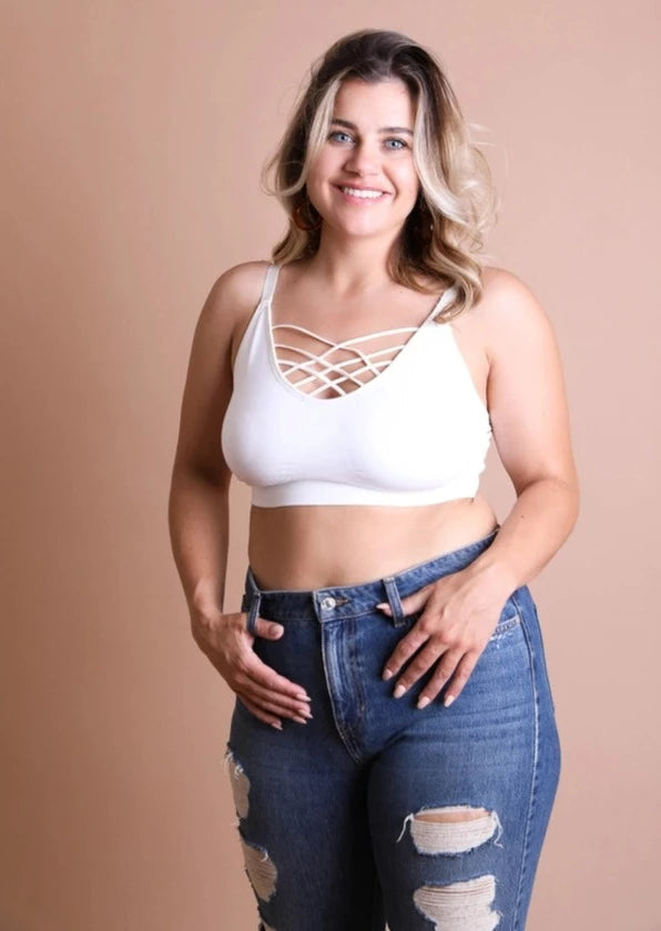 White Openwork Strappy Bralette | Wild Dixie Boutique