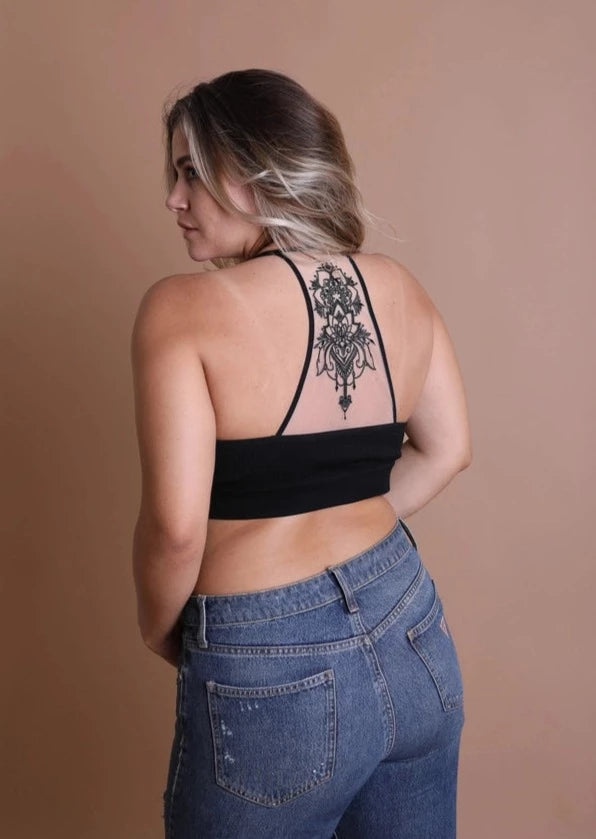 Black Bohemian Tattoo Bralette | Wild Dixie Boutique