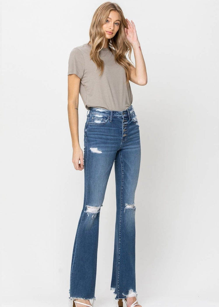 Distressed Flare Jeans - Flying Monkey | Wild Dixie Boutique