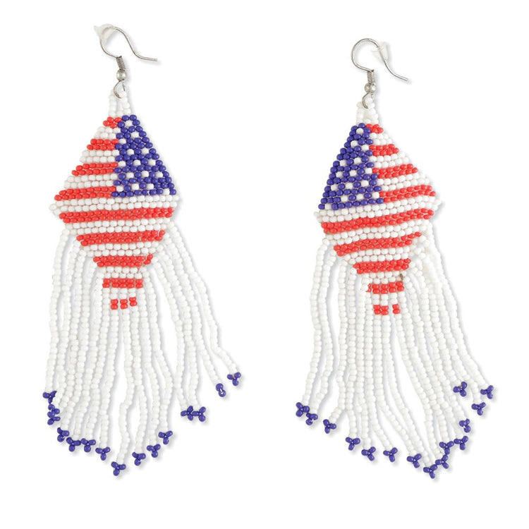 Freedom Isn't Free Beaded Earrings