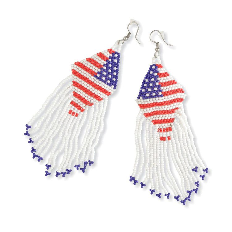 Freedom Isn't Free Beaded Earrings